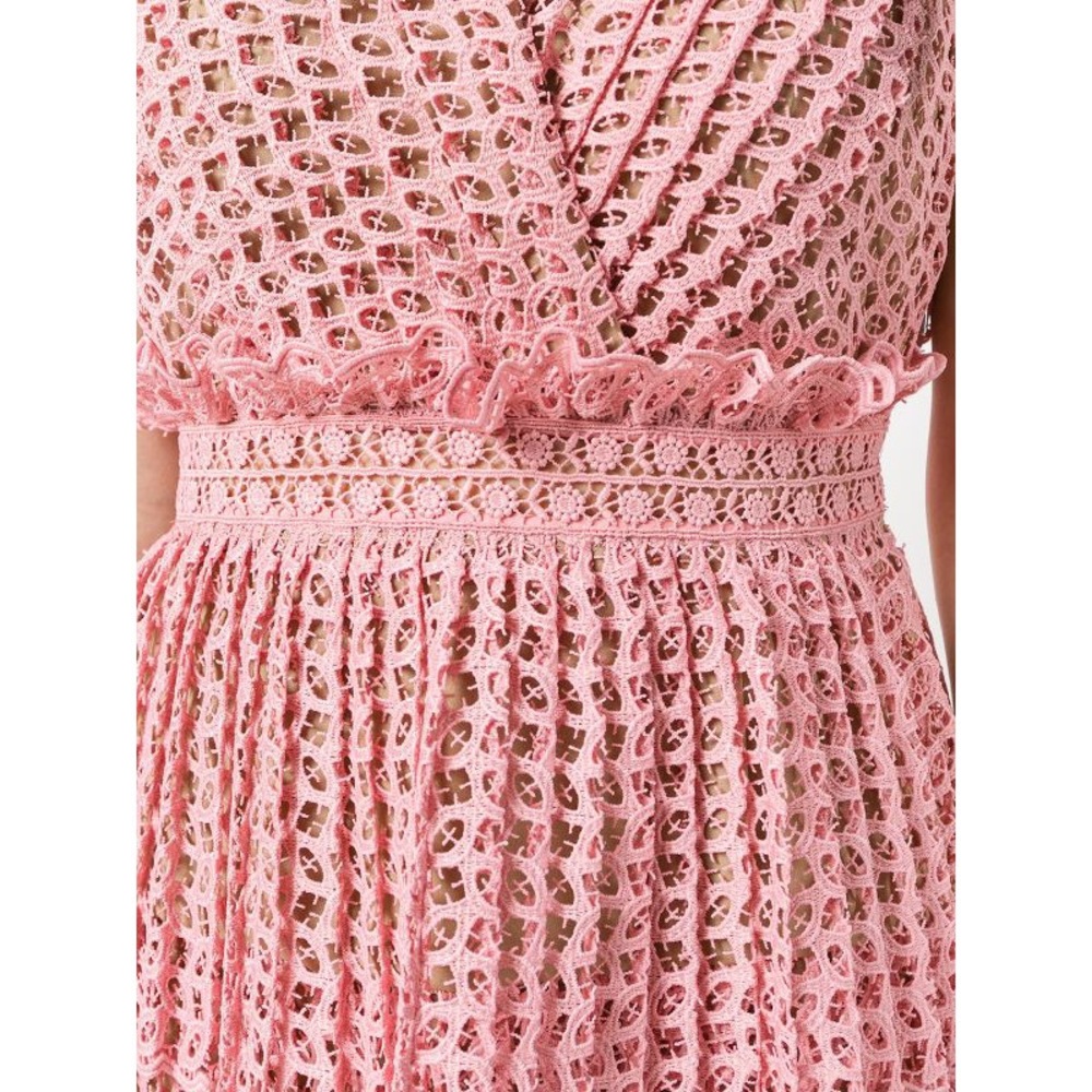 Self-Portrait Organza Cutwork Mini Dress with Ties - Picture 11 of 15
